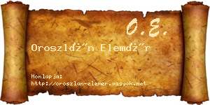Oroszlán Elemér névjegykártya